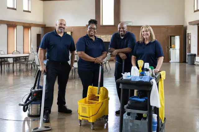 Phillips Care Cleaning team providing cleaning services in Stow, Ohio offices and plants